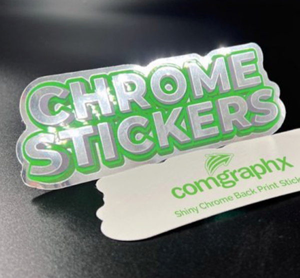 Black Back Chromo Sticker 1 Inch