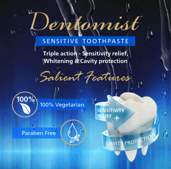 Dentomist Sensitive Toothpaste - 100% Veg - 100 gm - Image 4