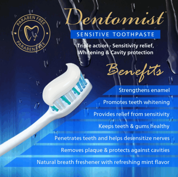 Dentomist Sensitive Toothpaste - 100% Veg - 100 gm - Image 2